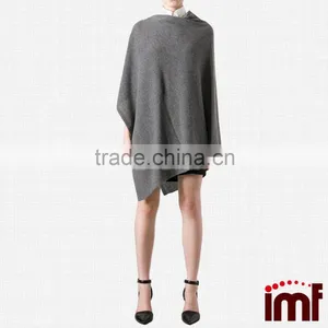Handmade Ladies Knit Poncho Women Pure Cashmere Poncho thumbnail-4