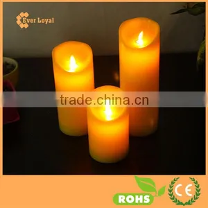 Set of 3 Candles Ivory Wax Luminara Candle thumbnail-2