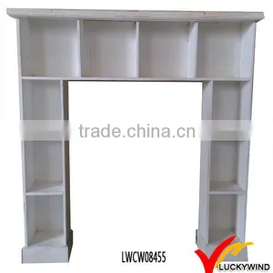 White Unique Handmade Wooden Antique Western Style Fireplace thumbnail-1