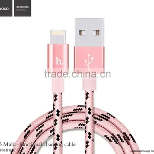 HOCO X3 Multifunctional Charging Cable For Iphone 5s/6/6s/6s Plus and Android Mobile Phone 2in1metal Nylon Weave Cable thumbnail-3