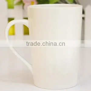 Tall and Cylindrical Coated White Blank Ceramic Mug for Wholesale thumbnail-1