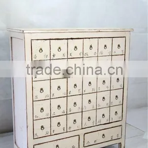 Chinese Antique White Medicine Cabinet thumbnail-1