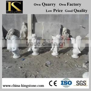 High Quality Carrara White Marble Angel Statue for Garden thumbnail-1