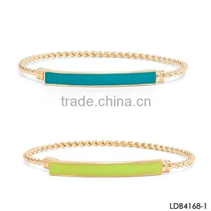 Tuquoise Candy Color Fancy Items Fried Dough Twist Enamel Tab Bracelets Quality Choice thumbnail-1