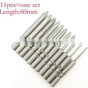 11PCS 802 Round Shank Magnetic Phillips Cross Screwdriver Bits Electric Screwdriver Head 60mm AR-62 thumbnail-1