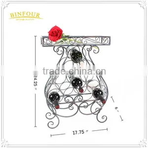 Wrought Iron Tall Wall Mounted Wine Rack Metal Wine Shelving thumbnail-2