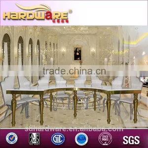 LED Crescentwedding Banquet Table,golden Half-moon Wedding Table thumbnail-2