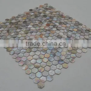 Penguin Sea Shell Mosaic in Hexagonal Pattern , Wall Tile,interior Wall Decoration thumbnail-1