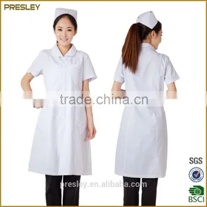 White Hospital Uniforms Cotton Comfortable Uniform With Shortsleeve thumbnail-2