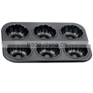 LFGB Approved Carbon Steel Non-stick Cake Pans of Muffin Pan With 6 Cups thumbnail-1