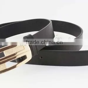 2015 Designer Black PU Ladies Leather Belt With Gold Buckles for Jeans in Yiwu thumbnail-6