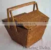 Woven Bamboo and Rattan Picnic Basket thumbnail-1