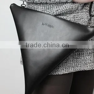 Fold Over Hand Bag Clutch Bag,Triangle Leather Clutch Bag,Women Clutch Bag Clutch Bag,Zipper Bags,Distressed Hand Bag thumbnail-2