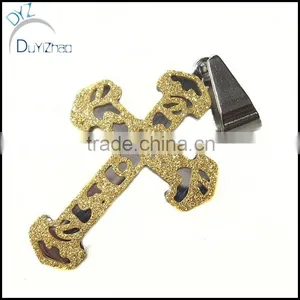 Hip Hop 2 Tone Mini Cross Pendent thumbnail-1