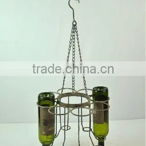 Vintage Hanging Metal Rack Wine Bottle Holder thumbnail-1