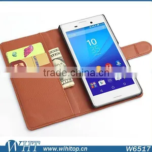 Hot Selling PU Leather Wallet Case for Sony Xperia M4, Wholesale for Xperia Z4 Aqua Cell Phone Case thumbnail-6