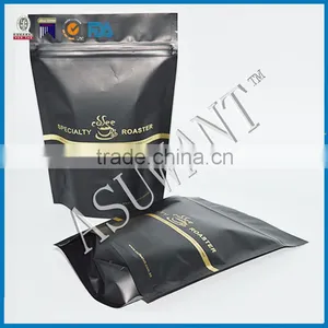 Customized Aluminum Foil Zip Stand Bag Black Color With Window for Food Pouches Printed thumbnail-2
