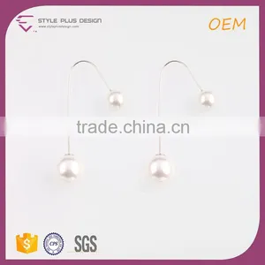 E78082I01 STYLE PLUS Shiny Gold Plate Latest Pearl Design Hanging Earrings Simple Pearl Design Earring thumbnail-1