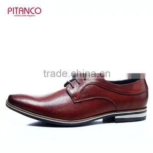 Brown Lace-up Genuine Leather Mens Derby Shoes thumbnail-2
