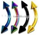 Titanium Eyebrow Curve Ring Anodized Piercing Jewelry thumbnail-1