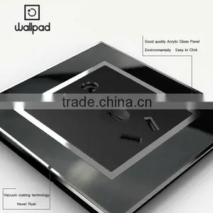China Supplier OEM Wallpad Black Waterproof Acrylic Glass 110~250V Electrical 5 Pin Triple Austrilia Power Wall Socket 220V thumbnail-4