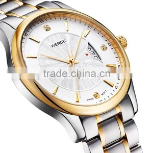 HOT SELLING!China Brand WEIDE Luxury Rose Gold Full Steel Waterproof Quartz Sports Men Watch 93005GG thumbnail-4