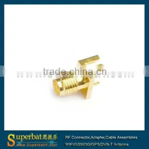 SMA End Launch Jack PCB Mount Wide Flange .062" Short Version Antenna With Sma Male thumbnail-1