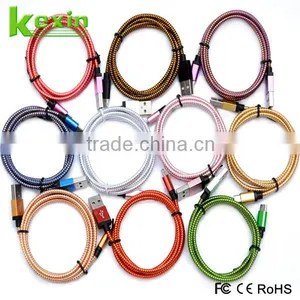 High Quality Colorful Braided Micro Usb Charging Data 5pin Cable for Android Mobile Phone thumbnail-1