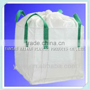 PP White Tubular Bulk Bag With Green Four Corss Conner Loops/FIBC Big Bag With Fill Skirt Open/jumbo Bag With Flat Bottom thumbnail-1