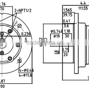 HX6AM Air Motor Flange Mounting Gast Model 6AM-ARV-54 Vane Type Air Motor thumbnail-6
