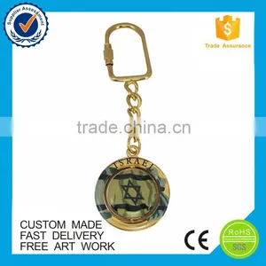 Custom Round Enamel Flower Metal Keychain thumbnail-2