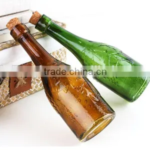 Painted Glass Floating Bottle With Cork for Wishing Small Table Glass Flower Vase thumbnail-3