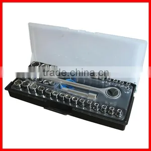 39pc 1/4" & 3/8" Dr. Metric & SAE Socket Set thumbnail-1
