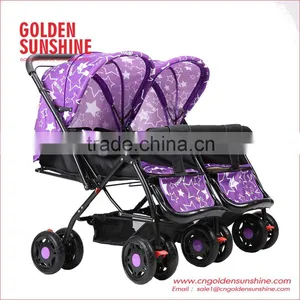 Twins Baby Stroller/Baby Pushchair/Baby Pram/Baby Carriage For Sit And Lay thumbnail-3