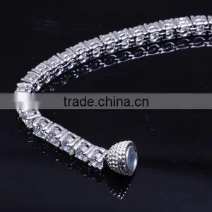 Wholesale Price 7.25 Inch Diamond Designs Rhodium Tennis Bracelet thumbnail-2