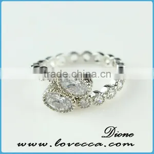 2015 Fashion Jewelry Ring!latest Weddingring Design !micro Pave Diamond Setting Ring-women Round Zircon Ring thumbnail-1