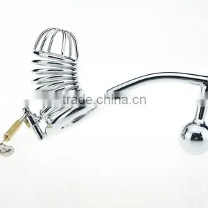 Sex Product For Men Penis Lock Ring Fittings Locking Jewelry Armoire Retractable Steel Cable Lock thumbnail-3