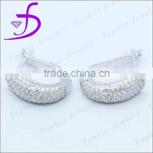 925 Silver Ring Type Earring Factory Direct Sale Rhodium / Silver Plated thumbnail-1