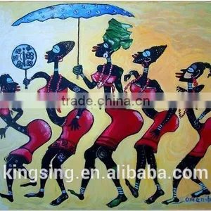 New Style Stretched African Portrait Girl Oil Canvas Painting 17677 thumbnail-1