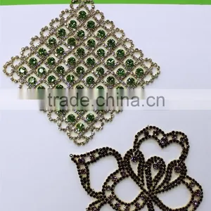 Top Sell Silver Beaded Rhinestone Trim Applique For Wedding Dress thumbnail-3