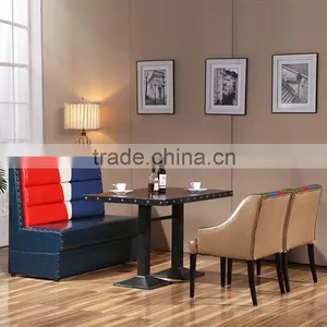 Custom Made English Style Leather Booth Sofa Seat Furnuture Used for Restaurant Cafe Furniture thumbnail-5