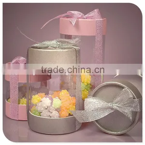 Clear Plastic Cylinder Tube With Ribbon thumbnail-1