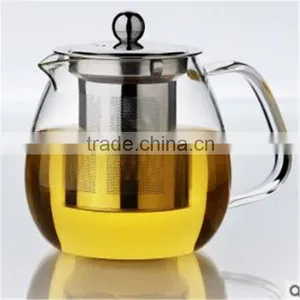 Hot Sale!520ml/750ml Mouth Blown Heat-resistant Borosilicate Teapot With Stainless Steel Filter, in Stock. thumbnail-1