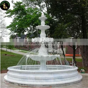4 Tier White Marble Fountain thumbnail-1