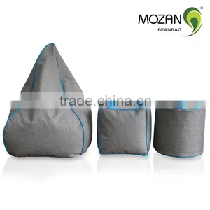 Linen Fabric Beanbag Chair / Bean Bag Stool thumbnail-3