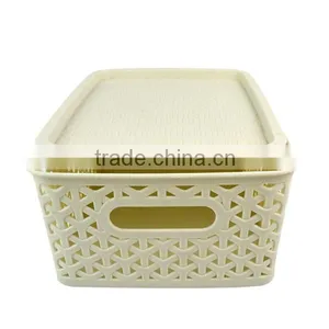 Plastic Storage Basket With Lid thumbnail-2