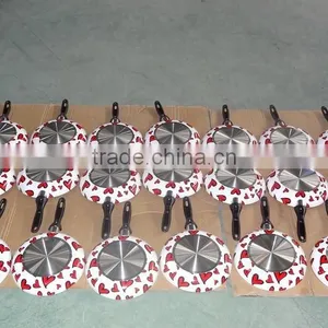 Aliuminium Non-stick Flower Decorated Silk Screen Design Frypan thumbnail-6