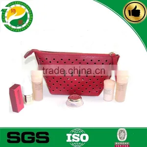 China Factory Good Quality Cheap Necessarie pu Dot View Cosmetic Bag Custom Brand Cosmetic Bag thumbnail-1