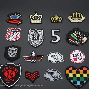 Patch Logo Embroidered Badge Clothes Iron Patch Badge Custom Decals Hand Embroidery Designs thumbnail-1