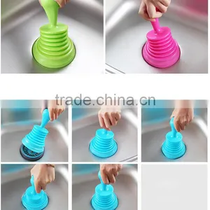 Cleaning Tool Plastic Cleaning Toilet Suck With Brush Portable Toilet Suck Drain Cleaning Tool thumbnail-3
